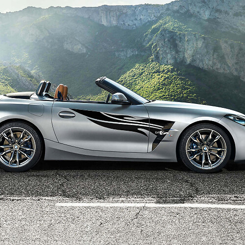 Flame Side Door Tribal Stripes Vinyl Decal Sticker For BMW Z4