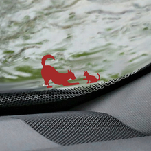 Cat and Dog friends Windshield Easter Egg Corner Decal - Custom Vinyl Graphic 2
