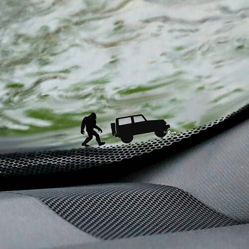 Yeti Bigfoot Windshield Easter Egg Corner Vinyl Decal Graphic for  Jeep Wrangler 