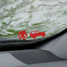 Crouching Yeti And Off Road Vehicle Easter Egg Pair Windshield Vinyl Decal Sticker for Jeep Wrangler_2