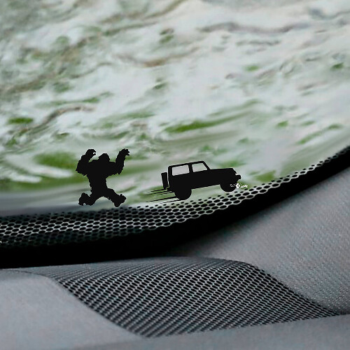 Yeti Bigfoot Windshield Easter Egg Corner Vinyl Decal Graphic for Jeep Wrangler