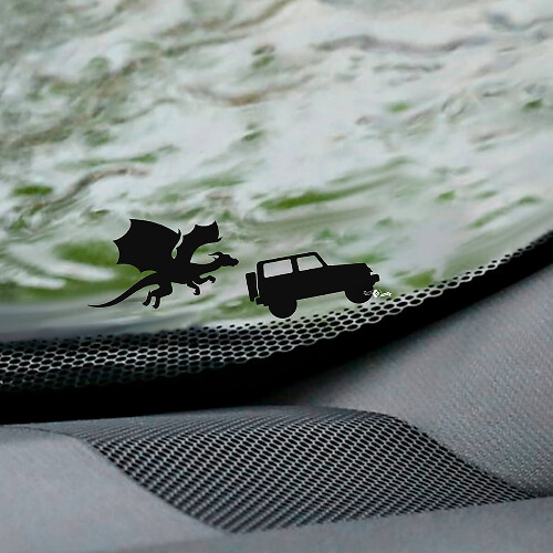 Dragon Windshield Easter Egg Corner Vinyl Decal Graphic for Jeep Wrangler