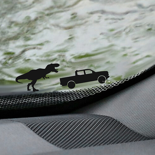 T-Rex Toyota Tacoma Windshield Easter Egg Corner Decal - Custom Vinyl Graphic