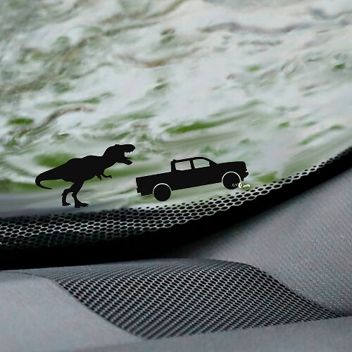 T-Rex Toyota Tacoma Windshield Easter Egg Corner Decal - Custom Vinyl Graphic
