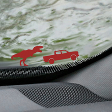 T-Rex Toyota Tacoma Windshield Easter Egg Corner Decal - Custom Vinyl Graphic 2