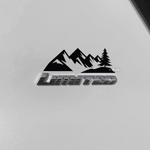 Mountains Trees Decal Sticker Over Toyota 4Runner Limited Badge 1