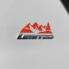 Mountains Trees Decal Sticker Over Toyota 4Runner Limited Badge 2