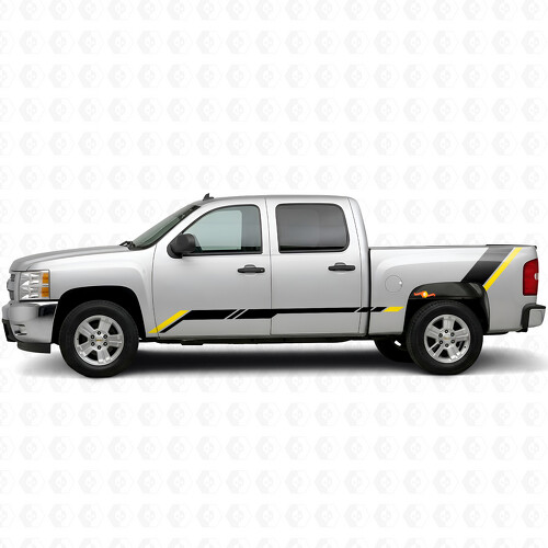 Rising Accent Door & Bedside Vinyl Stripes for Chevrolet Silverado 1500 GMT900 2007-2013