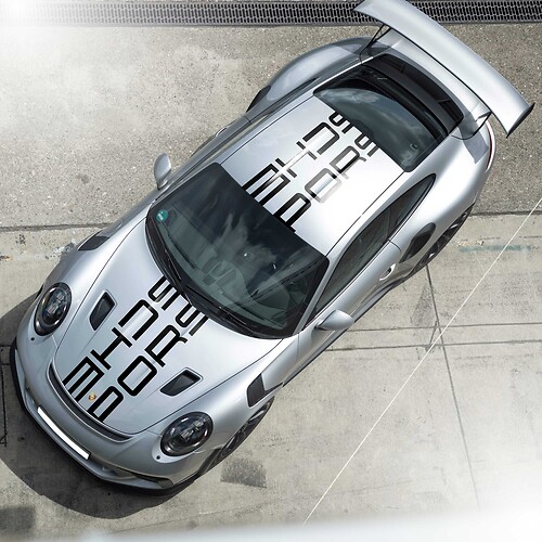 Side Porsche 911 Carrera Cup Race Hood and Roof Logo Decal Sticker 