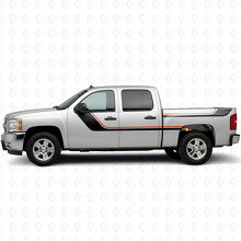 Sweeping Upper Accent Door & Bedside Vinyl Stripes for Chevrolet Silverado 1500 GMT900 2007-2013_2