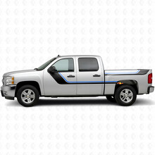 Sweeping Upper Accent Door & Bedside Vinyl Stripes for Chevrolet Silverado 1500 GMT900 2007-2013_3