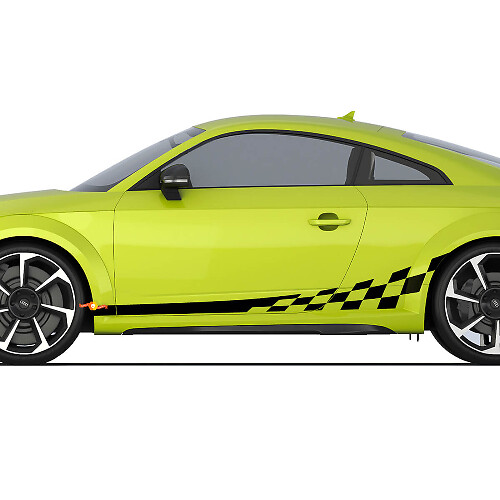Audi TT Checkered Racing Stripe Side Door Stripes Decal Logo Stickers
