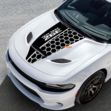 392 Scat Pack Style TEXT TEXT Honeycomb Center Stripe Hood Vinyl Decal Sticker for Dodge Challenger_3