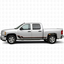 Angular Outline Door & Rocker Panel Vinyl Stripes for Chevrolet Silverado 1500 GMT900 2007-2013_2