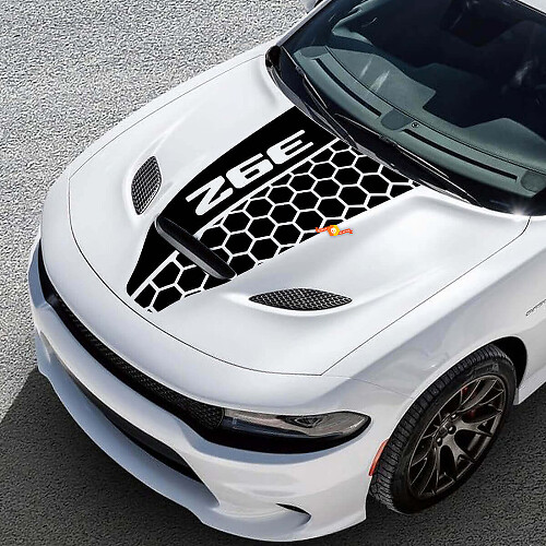 Honeycomb Hood Vinyl Racing Decal Sticker 2 for Dodge Challenger or Charger 
