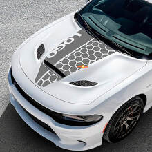 Custom Logo Honeycomb Style Hood Vinyl Decal for Dodge Challenger or Charger_4