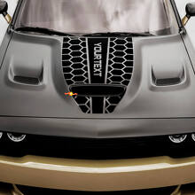 Custom Text Honeycomb Style Hood Vinyl Decal for Dodge Challenger or Charger_2