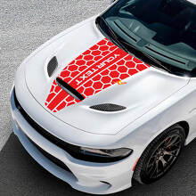 Custom Text Honeycomb Style Hood Vinyl Decal for Dodge Challenger or Charger_3
