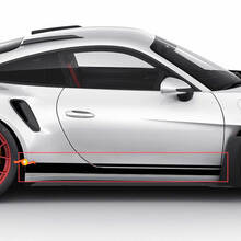 Racing Stripes Rocker Panel Front Bumper Vinyl Decal Sticker for Porsche 911_2