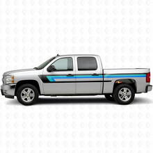 Retro Upper Beltline Door & Bedside Vinyl Stripes for Chevrolet Silverado 1500 GMT900 2007-2013_2