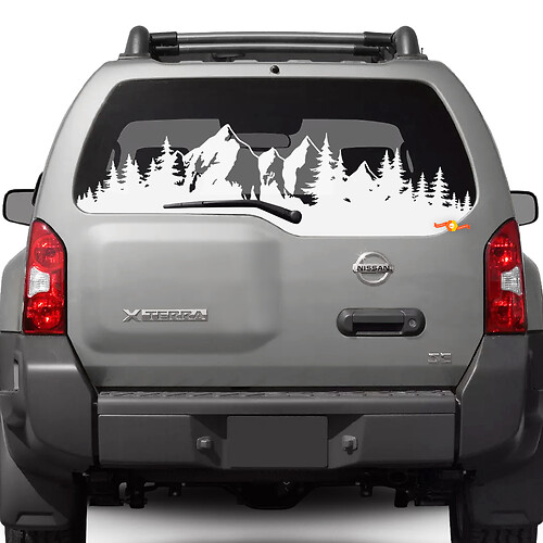 Rear Window Mountains Nissan Xterra Graphics Vinyl Stickers Decals