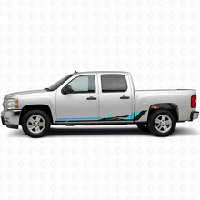 Retro Mountain Wave Door & Rocker Panel Vinyl Stripes for Chevrolet Silverado 1500 GMT900 2007-2013_2