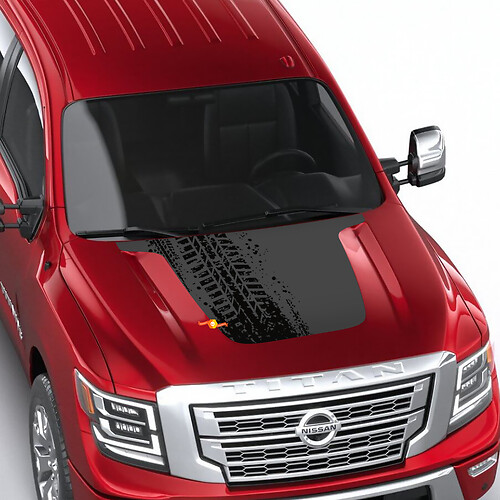 Nissan Frontier 4X Pro-4x Tires Tracks Hood Decal Vinyl Blackout Graphic Decals Sticker