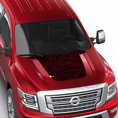 Nissan Frontier 4X Pro-4x Topographic map Hood Decal Vinyl Blackout Graphic Decals Sticker