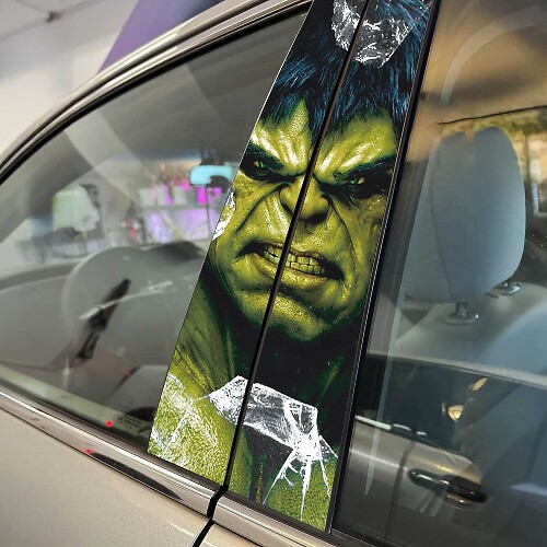 Hulk Style Pillar Door Vinyl Decal Wrap Kit