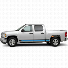 Vintage Band Door & Rocker Panel Vinyl Stripes for Chevrolet Silverado 1500 GMT900 2007-2013_2