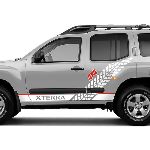 Side Nissan Xterra Tire Tracks Graphics Vinyl Stickers Decals