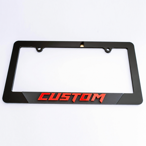 Hellcat Style Red Raised Custom Lettering US Format Universal License Plate Cover