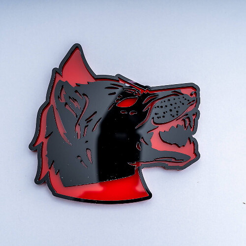 Wolf Head 3D Fender Tailgate Badge Emblem