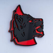Wolf Head 3D Fender Tailgate Badge Emblem_2