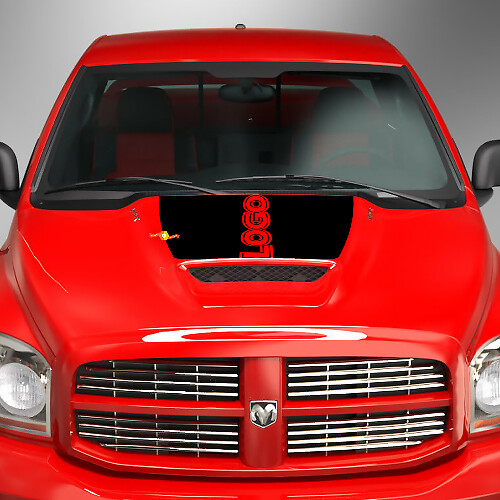 Blackout Custom Logo Hood Vinyl Decal for Dodge Ram _1