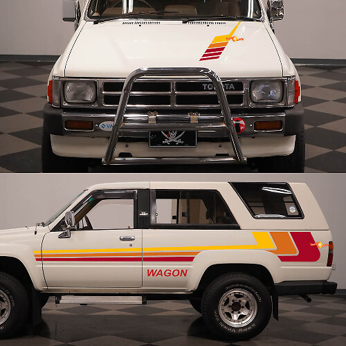 Retro Wagon Side Classic Stripes Decal Kit for 1988 Toyota Hilux Surf SSR