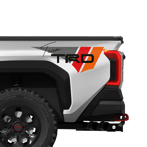 TRD Team Vintage Style Bedside Vinyl Decals Kit for Toyota Tacoma