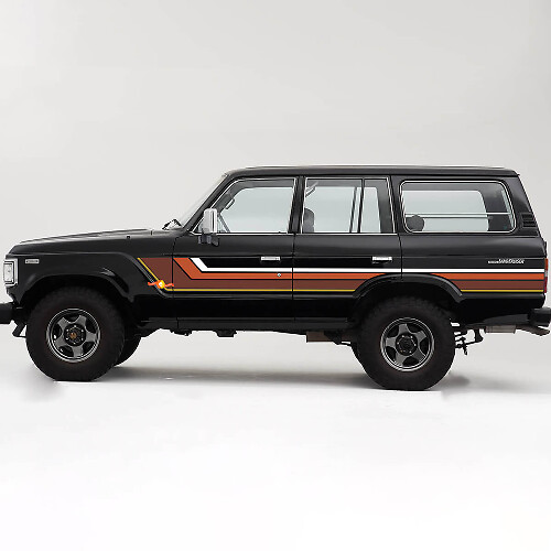 Vintage Stripes Side Vinyl Decal Kit for Toyota Land Cruiser 60 Series