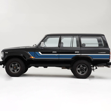 Retro Vintage Stripes TRD Side doors Vinyl Decals Stickers for Toyota Land Cruiser 60 SERIES 2