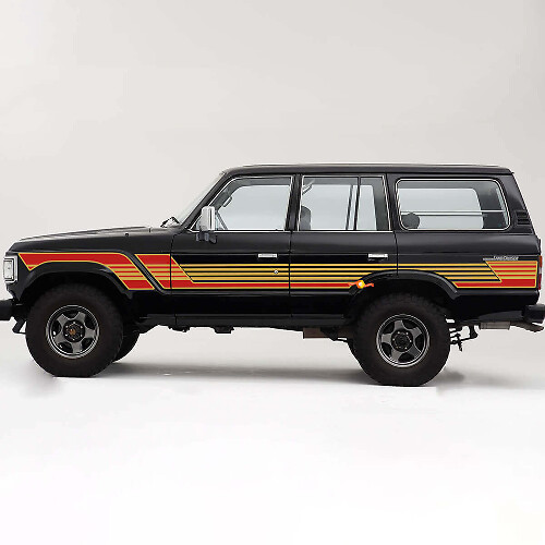 Retro Style Stripes Side Vinyl Decal Kit for Toyota Land Cruiser FJ60 FJ62 1982-91