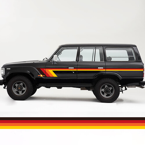Toyota Land Cruiser FJ60 retro vintage stripes kit