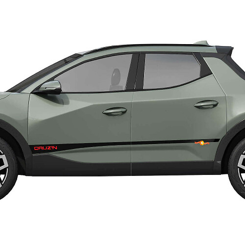 Cruzn Rally Side Rocker Panel Vinyl Stickers Decal Graphic fit to Hyundai Santa Cruz