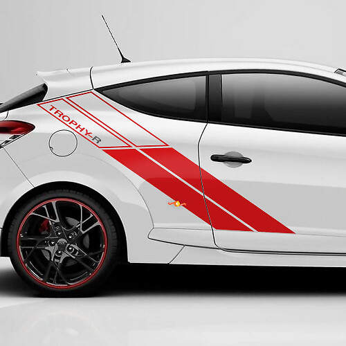 Trophy-R Rear Side Stripes Vinyl Decals For Renault Megane 3 RS