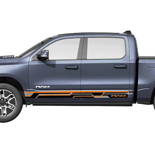 Side Doors Stripes Vinyl Decals Stickers Graphics for Dodge Ram 1500 REV #2