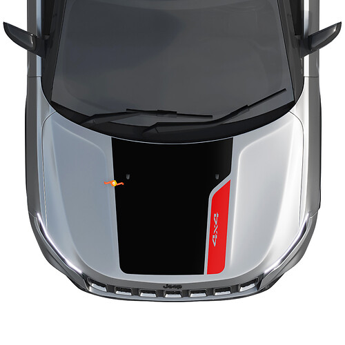 Hood Graphics Decal Sticker Accent fit to Jeep Compass 2