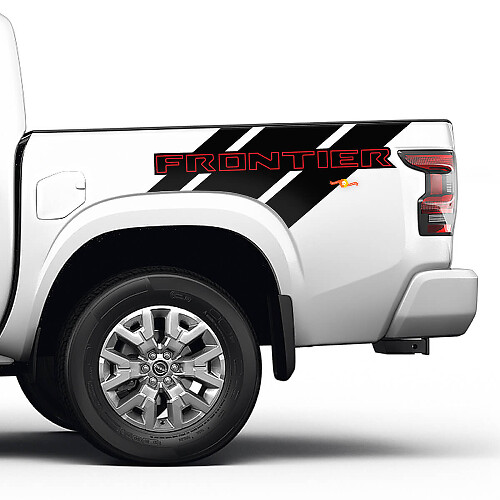 2X Nissan Frontier Pro-4X Bed Truck Car Vinyl Both Side Stickers Decals Graphics 2 Colors 2