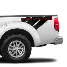 2X Nissan Frontier Pro-4X Bed Truck Car Vinyl Both Side Stickers Decals Graphics 2 Colors 2 2