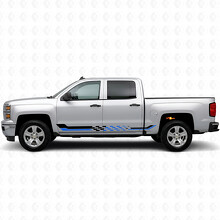 Checkered Racing Door & Rocker Panel Vinyl Stripes for Chevrolet Silverado 1500 K2XX 2014-2019_3