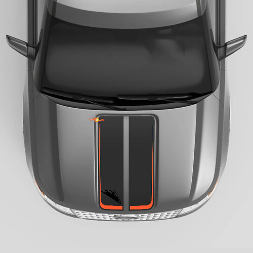 Twin Stripes Hood Vinyl Decals for Musclecar Explorer ST Timberline XLT