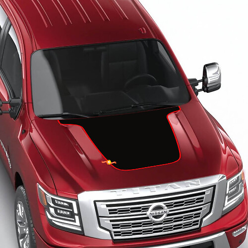 Hood Nissan Titan Pro4x Blackout Vinyl Stickers Decals Graphics